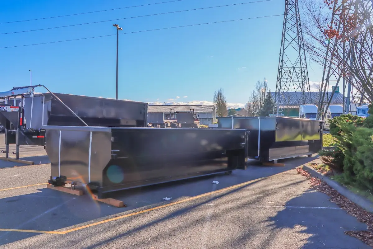 Roll-off dumpster ready for waste disposal at job site for 4 Yard Dumpster Rental in Seabrook